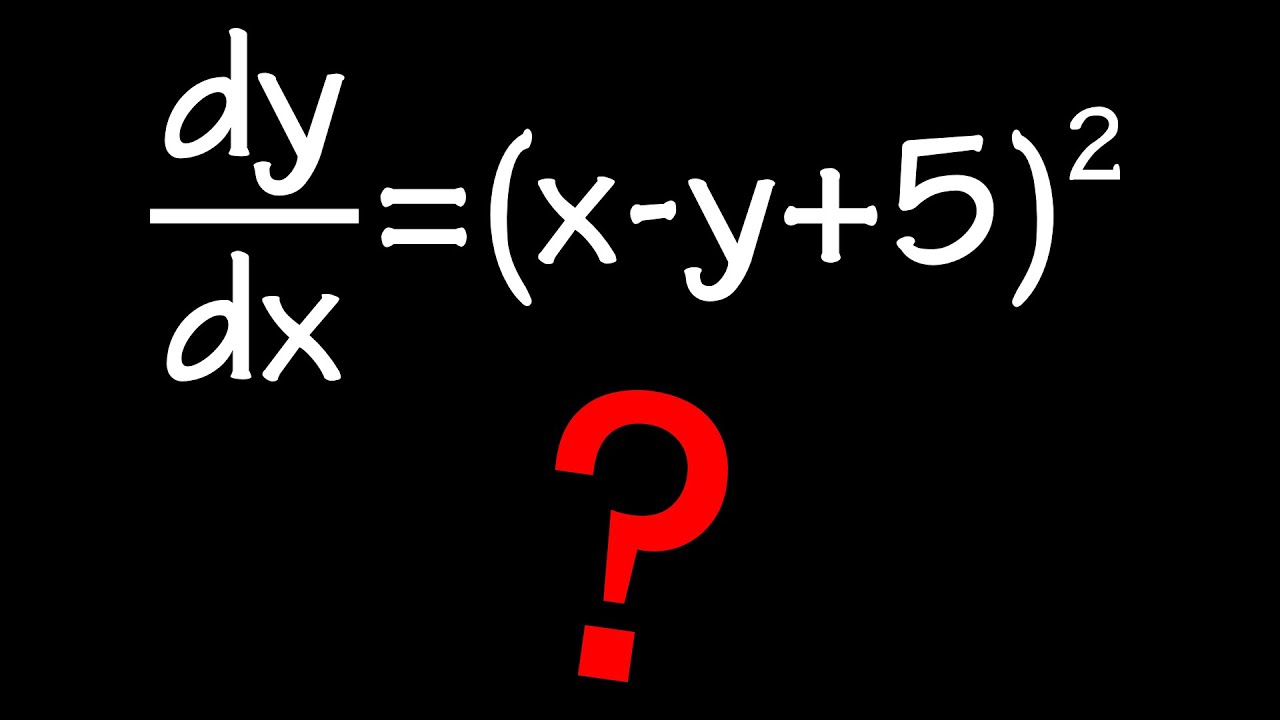 Solve a differential equation by substitution: dy/dx=(x-y+5)^2