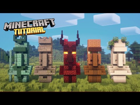 Minecraft | How to build 5 unique Villager Statues #01 | Tutorial