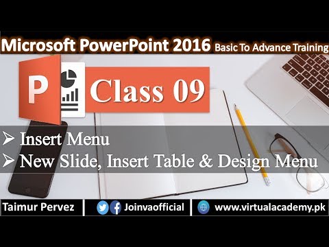 Microsoft PowerPoint in Urdu | Insert Menu | Design Menu | Insert Table 09