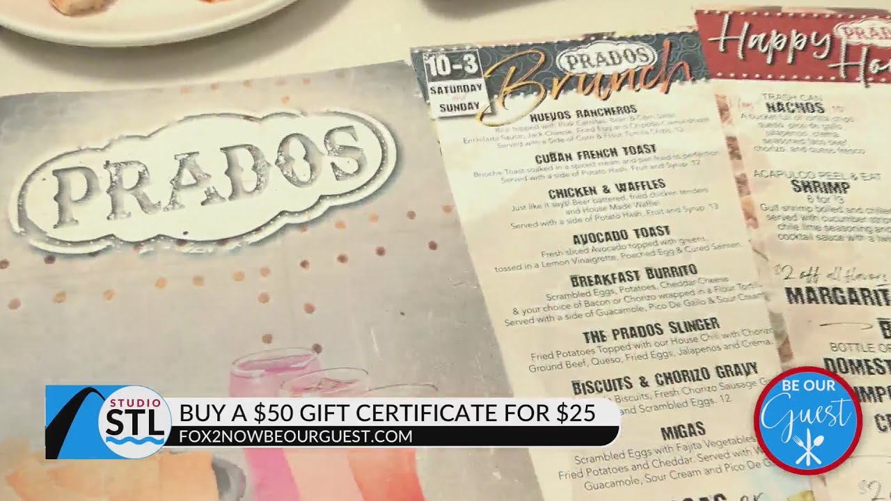 Be Our Guest - buy a $50 gift certificate to Prados for only $25