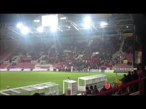 Fans Zulte Waregem allready singing for match against Kortrijk