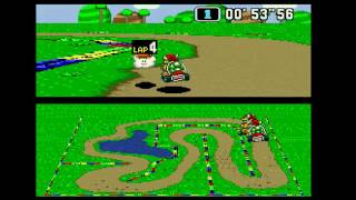Super Mario Kart - Donut Plains 2 in 1''27"74