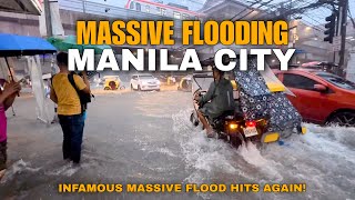 HEAVY RAIN & FlOODS HIT MANILA CITY AGAIN -STREET SCENES ALONG TAFT AVENUE [4k]