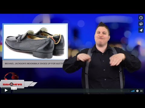 Michael Jackson's moonwalk shoes up for auction (ASL - 4.21.18)