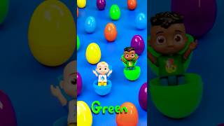 Who's hiding inside the MYSTERY EGGS🟣🟢🟡? Find the Color and Look Inside! #shorts