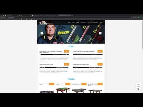 Sonny's Billiard Supplies  › Dashboard   — managing the home page slider