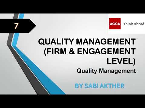 ACCA I Advanced Audit & Assurance (AAA) I Quality Management - AAA Lecture 7