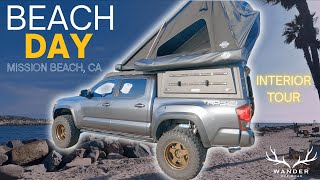 Beach Day in Our DIY Tacoma Camper | Mission Beach Cooking & Relaxation