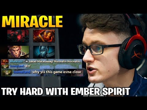 Miracle Try Hard with Ember Spirit and Phantom Assassin Dota 2