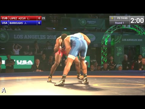 Round 1 FS - 74 kg: Jordan BURROUGHS (USA) df. Livan LOPEZ AZCUY (CUB), 6-2