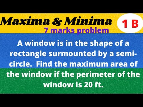 1B | Maxima and Minima | Window problem@EAG