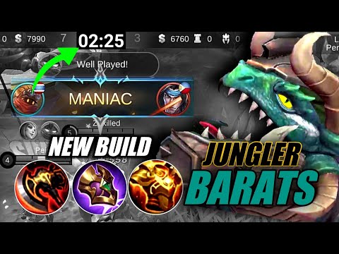 New Meta Jungler Tank Barats Fastest Maniac in 2mins! Best Hybrid Build 2021 | ZEkilled