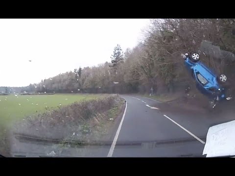 Dashcam Shows Dramatic Moment Car Loses Control and Flips Over