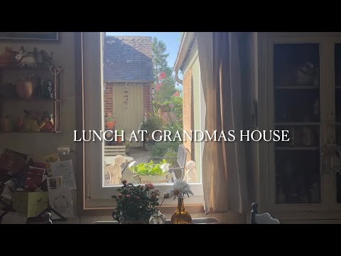 LUNCH AT GRANDMA’S HOUSE IN NORMANDY, FRANCE - Cold zucchini soup, cheese Soufflé, and praline cake