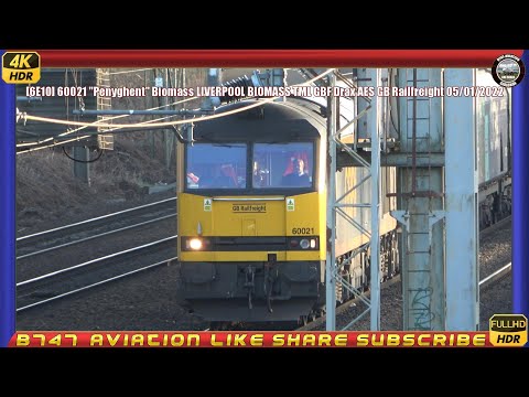 [6E10] 60021 "Penyghent" Biomass LIVERPOOL BIOMASS TML GBF Drax AES GB Railfreight 05/01/2022