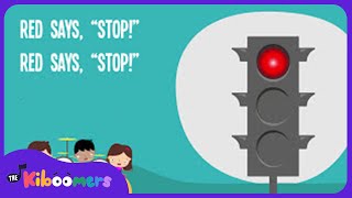 Red Says STOP | Kids Song |Traffic Safety | Nursery Rhymes | Lyrics | Lights |