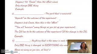 Experimental Variables Notes