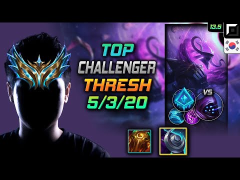 Challenger Top Thresh Build Evenshroud Glacial Augment - Thresh Top vs Jax - LOL KR 13.5