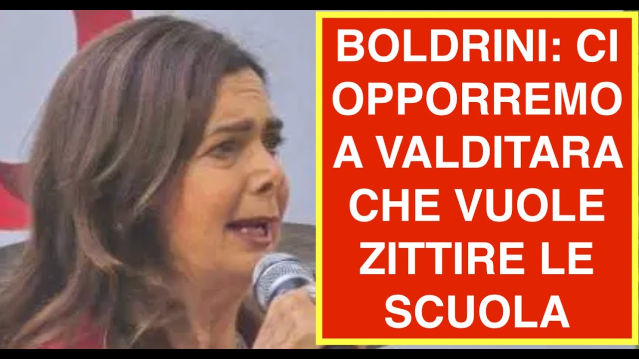 BOLDRINI: CI OPPORREMO A VALDITARA CHE VUOLE ZITTIRE LE SCUOLA