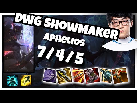 ShowMaker Aphelios Mid 10.25 Challenger Gameplay S11 (7/4/5) - KOREAN
