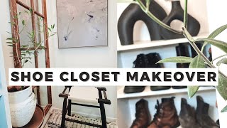 SHOE CLOSET MAKEOVER | Under Stairs Closet | Small Closet Organizing | NEW Studio Mcgee 2021