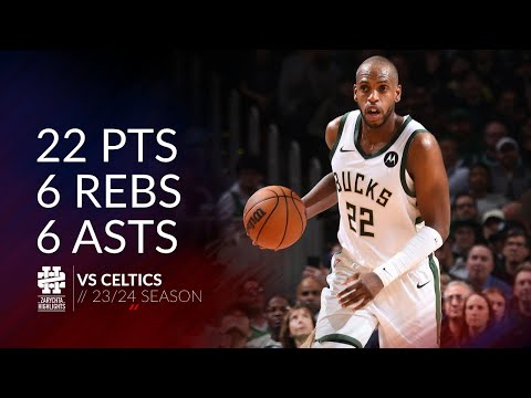 Khris Middleton 22 pts 6 rebs 6 asts vs Celtics 23/24 season