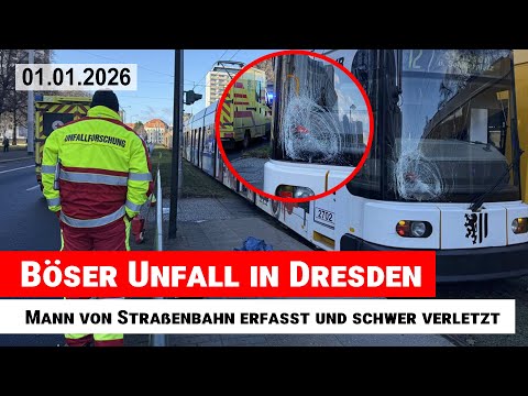 Serious accident in Dresden: Man hit by tram and seriously injured
