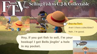 Selling Fish to CJ and Collectable Fish in Animal Crossing New Horizons Lets Play FTVplay4