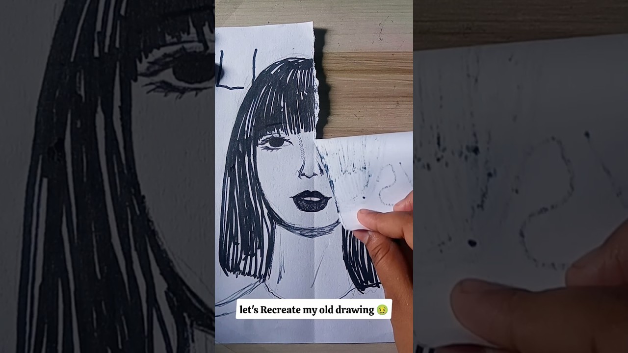 Let's Recreate 😱🤢my *OLD*Drawing ✨ #tranding #shorts #lisa #lisadrawing #lalisa #blackpink