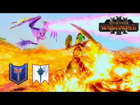 Dwarfs+High Elves VS Dark Elves+Slaanesh | Total War WARHAMMER 3  | FIRESupport | 4K