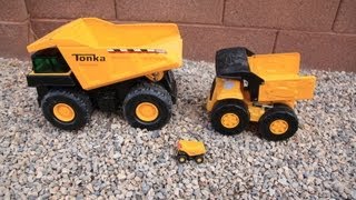 BIG Tonka Metal Toy Dump Trucks Contruction Yard Excavator, Backhoe, Front Loader