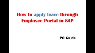 Leave Apply through DOP Employee Portal in SAP PO Guide