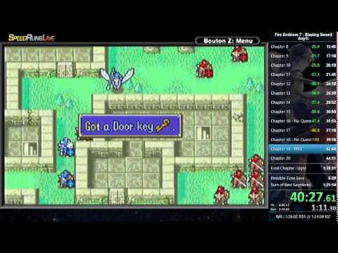 [OLD WR] Fire Emblem 7 : Blazing Sword / RTA : 1:25:45 - IGT 1:24:00
