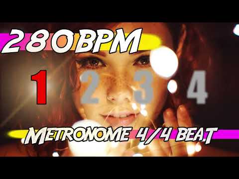 ✅ 280 BPM - 4/4 Metronome 🕰 Ten minutes of click track