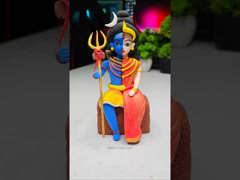 Shiv Shakti idol making with clay 🌸 Shiv Parvati ji making 🙏🏻 Har Har Mahadev #shorts #short