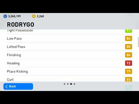 Rodrygo Max Level PES 2021 Mobile ( Top Rated Gold Ball Player )