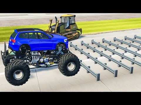 Guardrails Car High Speed Crashes - BeamNG drive | TornMetal