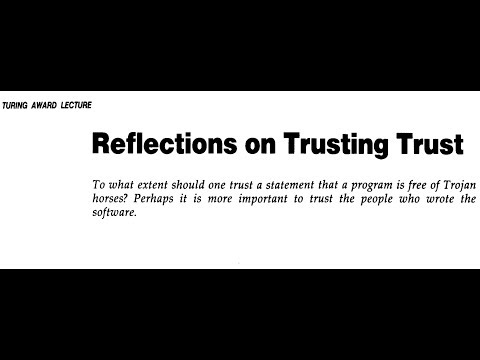 Read a paper: Reflections on Trusting Trust