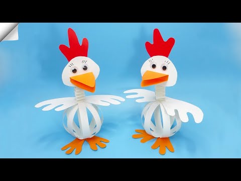 How to Make a Paper Chicken Easter paper Crafts Easy paper crafts