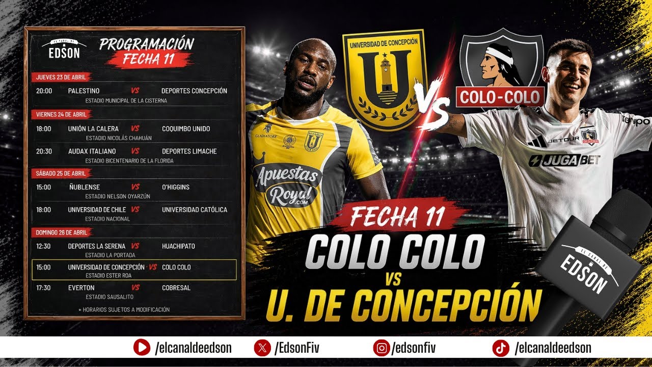 FECHA 11 | COLO COLO VISITA A LA UNIVERSIDAD DE CONCEPCIÓN POR EL CAMPEONATO NACIONAL