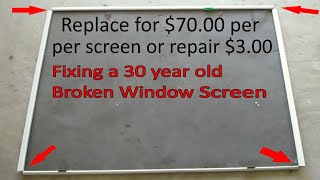 Broken Window Screen Frame Repair