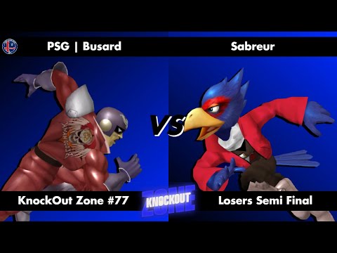 KnockOut Zone #77 - SSBM Losers Semi Final - Busard (Captain Falcon) vs Sabreur (Falco)