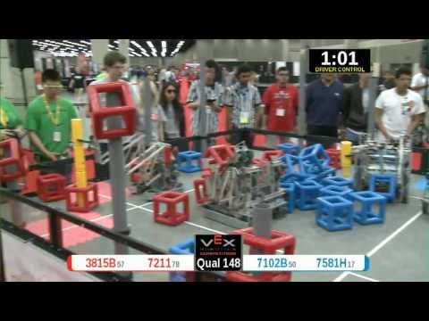 2015 VRC Math Q148 - 3815B 7211 vs 7102B 7581H - 67 to 14 - VEX Worlds 2015 - Math Division