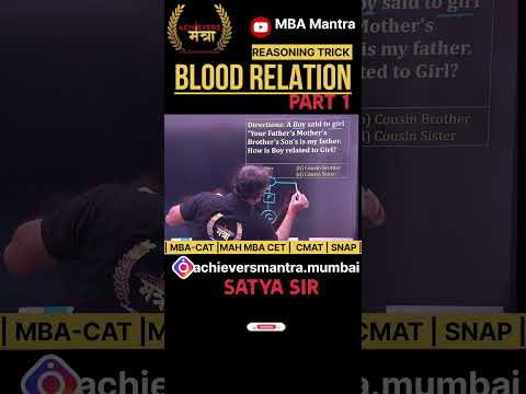 Blood Relation Reasoning Tricks Part 1 #reasoning #bloodrelationreasoning #bloodrelation #mbacet
