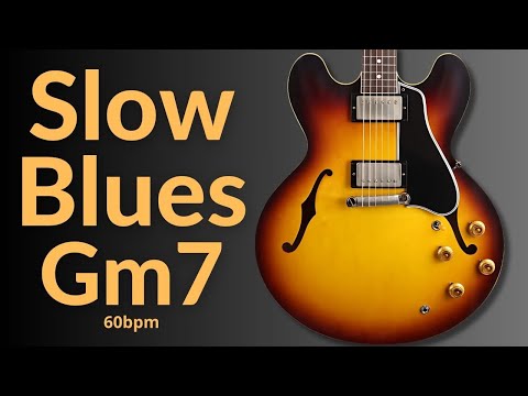 Seductive Groove Blues Guitar Backing Track in G Minor (Gm7)