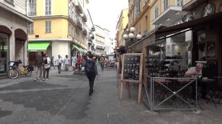 France, Nice. Streets with Restaurants. Prices. Round the World Trip, 15
