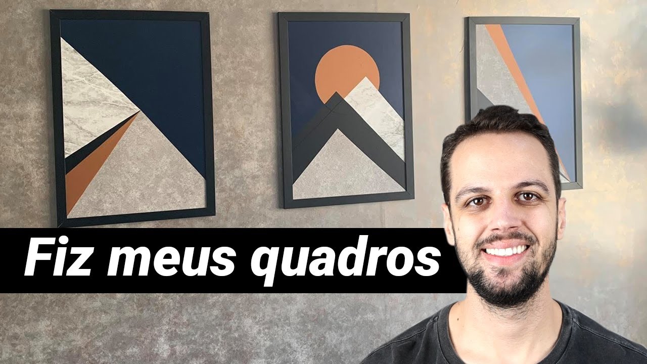 DIY | Fiz quadros geométricos para minha sala utilizando adesivos