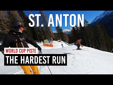 Skiing Word Cup black piste 42 Kandahar-Kapall and 34 Fang in St Anton am Arlberg