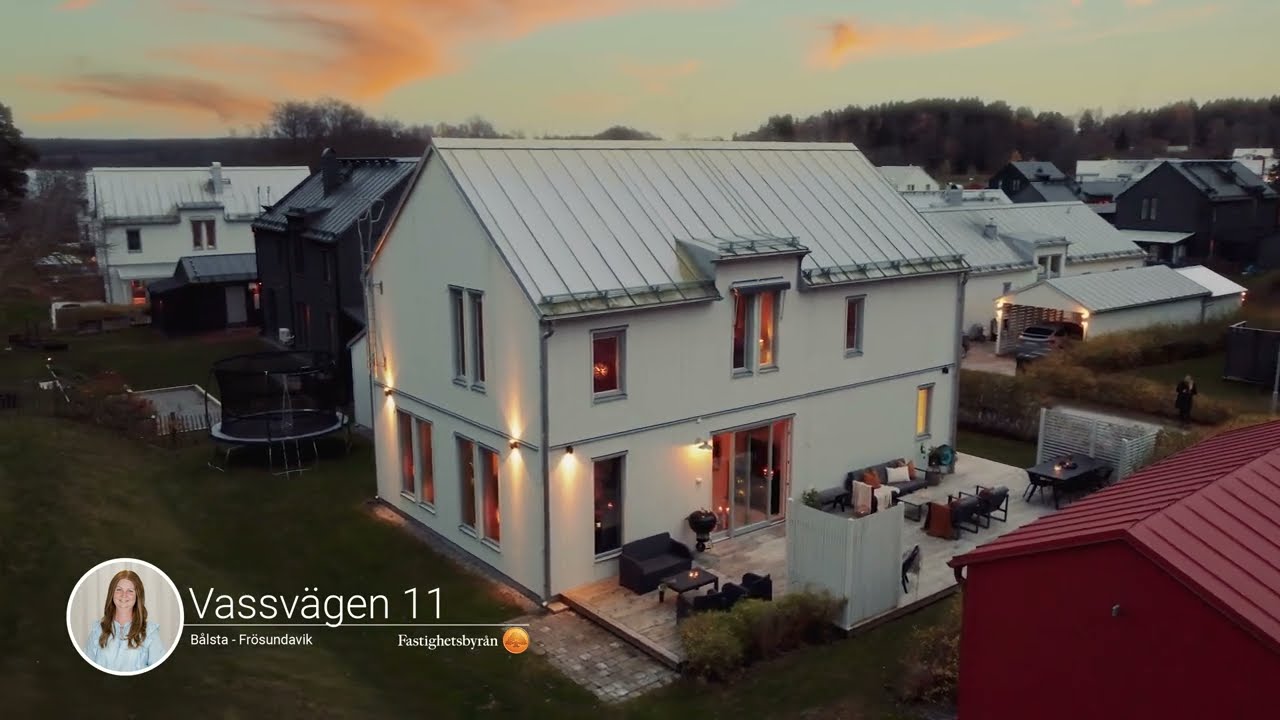 6 rum Villa på Vassvägen 11 Bålsta - Frösundavik Håbo kommun - video
