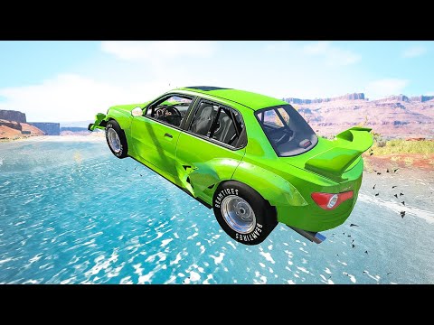 Water Sliding Crashes (at high speed) - Beamng drive | SpeedRolls